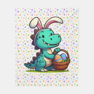 Süßer Osterhase-Dinosaurier Fleecedecke