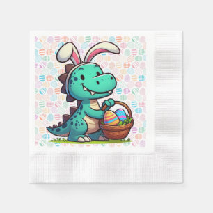 Süßer Osterhase-Dinosaurier Serviette