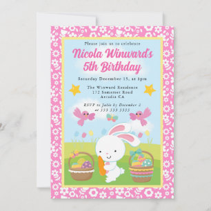 Süßer Osterhase Frühling Kinder Geburtstag  Einladung