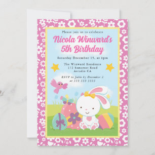 Süßer Osterhase Frühling Kinder Geburtstag  Einladung