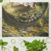 Süßer Osterhase Geschirrtuch (Gefaltet)