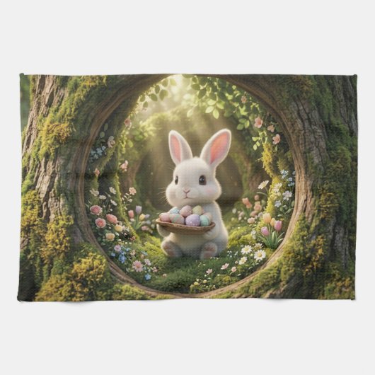 Süßer Osterhase Geschirrtuch (Horizontal)