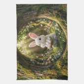 Süßer Osterhase Geschirrtuch (Vertikal)