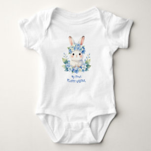 Süßer Osterhase im Wasserfarb-Stil mit Hortensien Baby Strampler