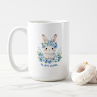 Süßer Osterhase im Wasserfarblook mit Hortensien