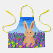 Süßer Osterhase in den Blumen Schürze (Vorderseite)