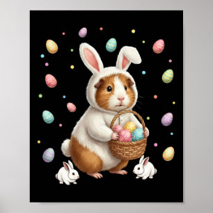 Süßer Osterhase Kaninchen Mit Eiern Whimsical Meer Poster