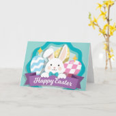 Süßer Osterhase Karte (Gelbe Blume)