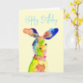 Süßer Osterhase Karte (Gelbe Blume)