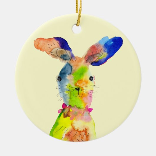 Süßer Osterhase Keramik Ornament (Vorne)