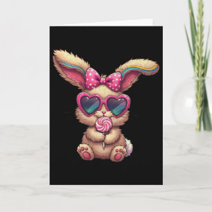 Süßer Osterhase Lutscher Herz Ostertag  Karte