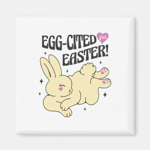 Süßer Osterhase mit egg-citiertem Zitat Magnet
