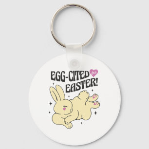 Süßer Osterhase mit egg-citiertem Zitat Schlüsselanhänger