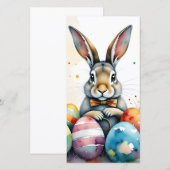 Süßer Osterhase mit farbenfrohen bemalten Eiern (Vorne/Hinten)