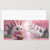 Süßer Osterhase mit Korb und bunten Eiern (Vorne/Hinten)