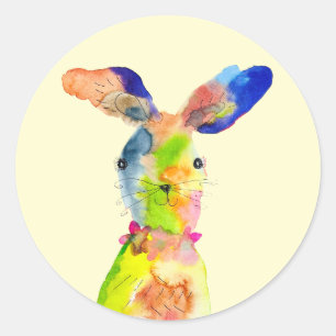 Süßer Osterhase Runder Aufkleber