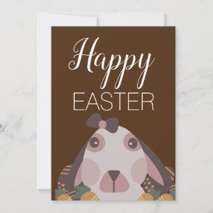 Süßer Osterhase Schokoladenbraun Feiertagskarte