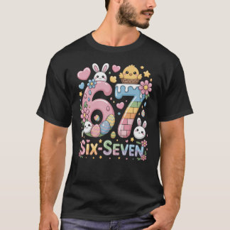 Süßer Osterhase Sechs Sieben Geburtstag Design T-Shirt