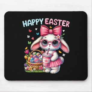 Süßer Osterhase trinkt Eis Kaffee Osterbogen W Mousepad