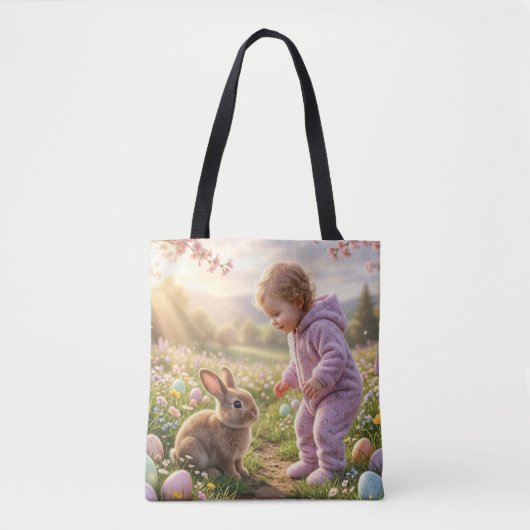 Süßer Osterhase und Kind Tasche (Vorderseite)