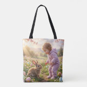 Süßer Osterhase und Kind Tasche (Rückseite)
