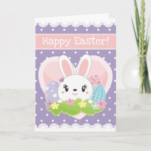 Süßer Osterhase und Schokoladeneier Karte