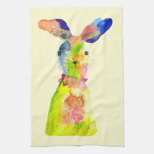 Süßer Osterhase Wasserfarbe Geschirrtuch