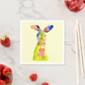 Süßer Osterhase Wasserfarben Kunst Serviette (Beispiel)