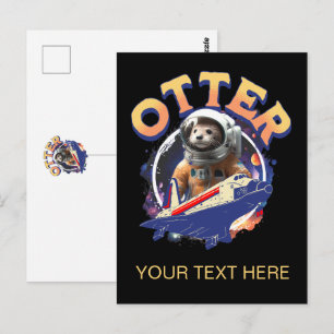 Süßer Otter-Astronaut im Weltraum-Shuttle-Kadett Postkarte