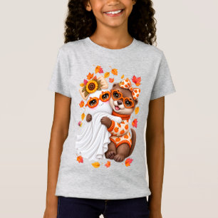 Süßer Otter-Geist Halloween Herbst T-Shirt