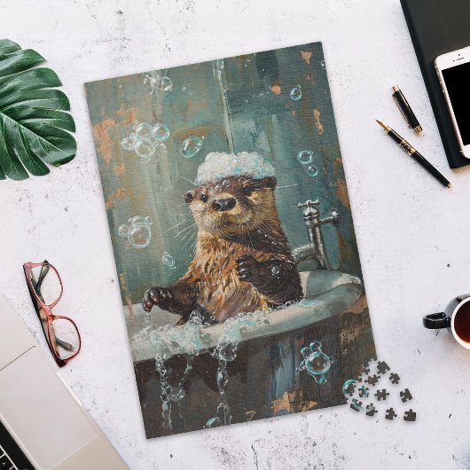 Süßer Otter im Schaumbad Puzzle