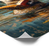 Süßer Otter liest ein Buch Poster (Ecke)