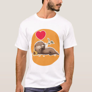 Süßer Otter mit Spaßblume T-Shirt