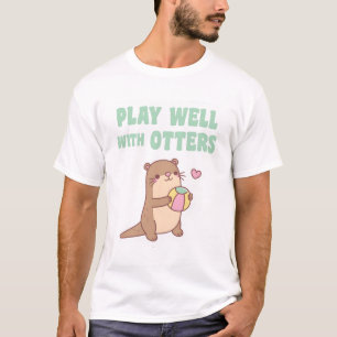 Süßer Otter mit Strandball spielt gut mit Ottern F T-Shirt