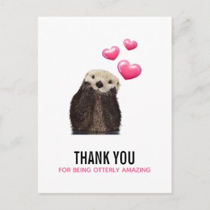 Süßer Otter mit Valentinsherzen Lustiger Wortwitz Postkarte