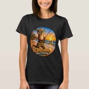 Süßer Otter namens Otterbee beim Brandungsangeln T-Shirt