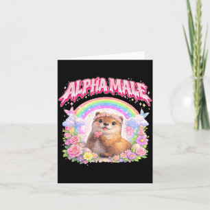 Süßer Otter Regenbogen-Blumen Lustig für Männer Fr Karte