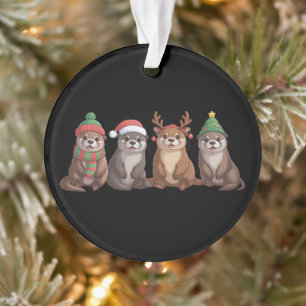 Süßer Otter Weihnachten Lustige Weihnachtsbeleucht Ornament