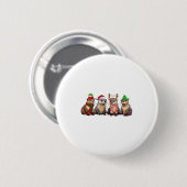 Süßer Otter Weihnachts-Pyjama Lustiger Xmas-Lichte Button (Vorne & Hinten)