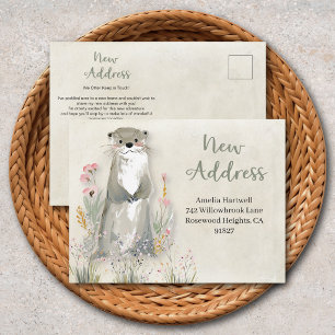 Süßer Otter Wildblume Neue Adresse Umzug Postkarte
