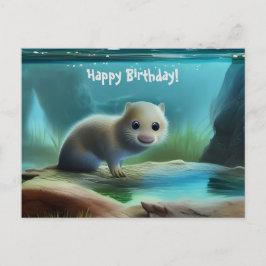Süßer Otternachwuchs im Teich - personalisierbarer Postkarte