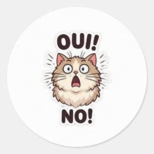 Süßer Oui Non Aufkleber