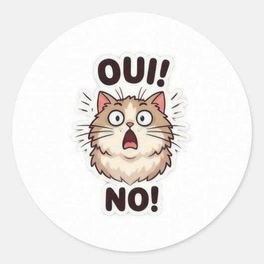 Süßer Oui Non Aufkleber (Vorderseite)