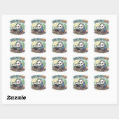 Süßer Panda-Arbeitsplatz-Sticker Quadratischer Aufkleber (Blatt)