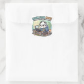 Süßer Panda-Arbeitsplatz-Sticker Quadratischer Aufkleber (Tasche)