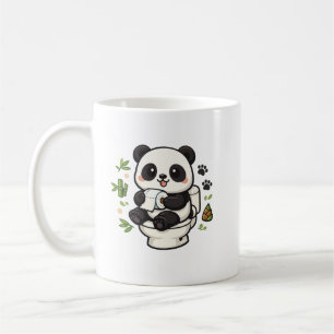 Süßer Panda auf Toilette Tasse Lustiges Tierliebha