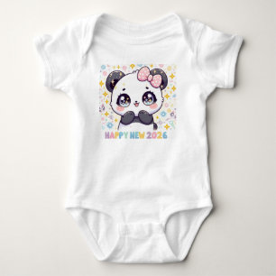 Süßer Panda-Baby-Body – Neujahr 2026 Baby Strampler