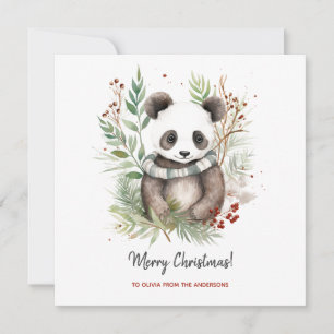 Süßer Panda-Baby-Rustikal-Christmas-Botanik