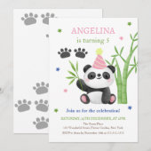 Süßer Panda-Bambus-Geburtstag Einladung (Vorne/Hinten)