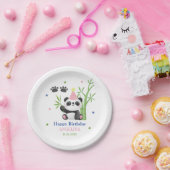 Süßer Panda-Bambus-Geburtstag Pappteller (Party)